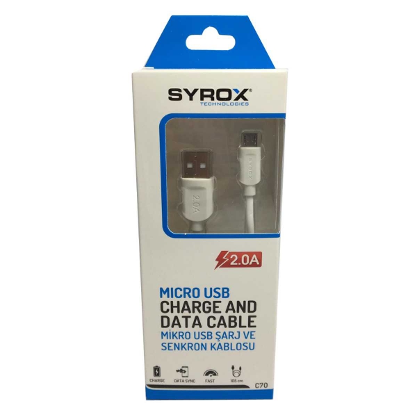 şarj Kablosu Syrox Usb 2.0a Hızlı şarj Ve Data Kablosu
